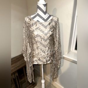 Guess by Marciano sheer cheetah print blouse